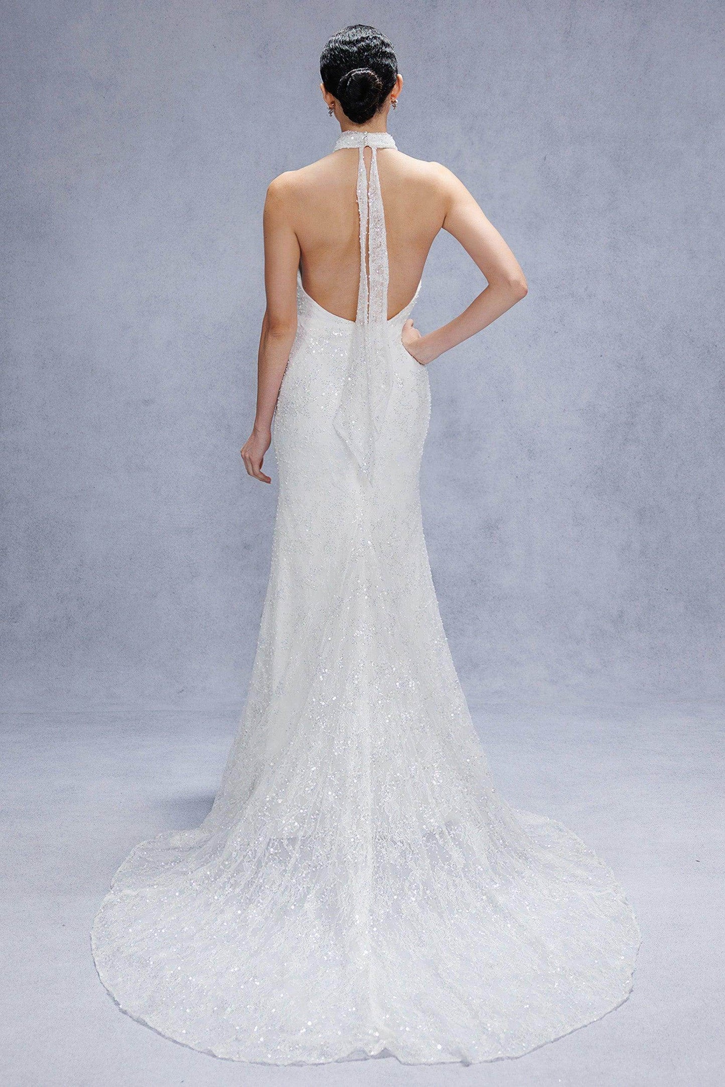 Trumpet-Mermaid Court Train Satin Wedding Dress CW3331 - COCOMELODY