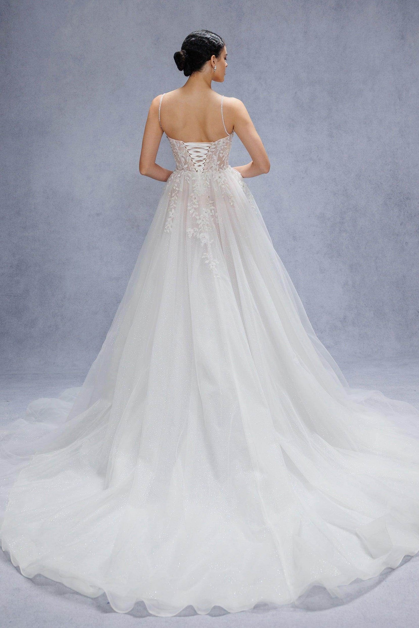 A-Line Court Train Tulle Wedding Dress CW3343 - COCOMELODY