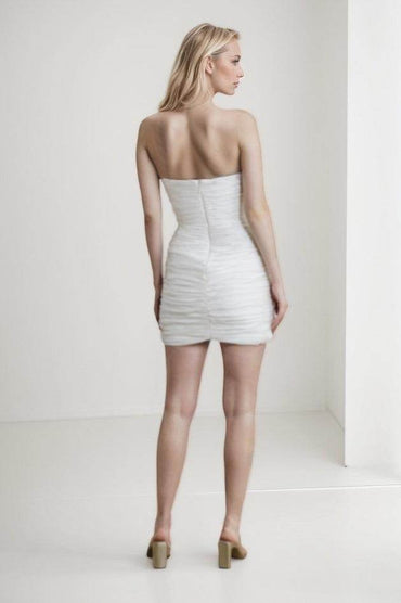 Sheath-Column Short-Mini Taffeta Wedding Dress CW3399 - COCOMELODY