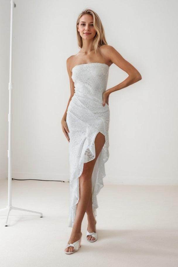 Sheath Ankle Length Mini White Lace Dress White Split COCOMELODY CW3419, 25 Days / Ivory / US16-UK18-EUR46 Sheath Ankle Length Mini White Lace Dress White Split COCOMELODY CW3419, 25 Days / Ivory / US16-UK18-EUR46