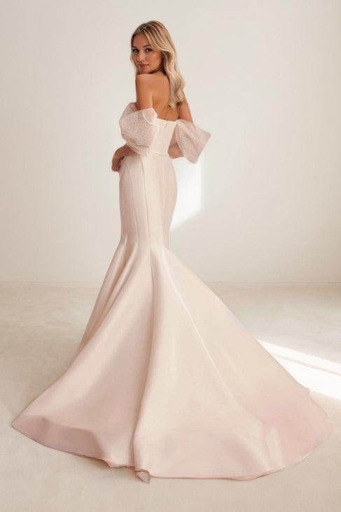 Mermaid Sweep-Brush Train Mikado Wedding Dress CW3442 - COCOMELODY