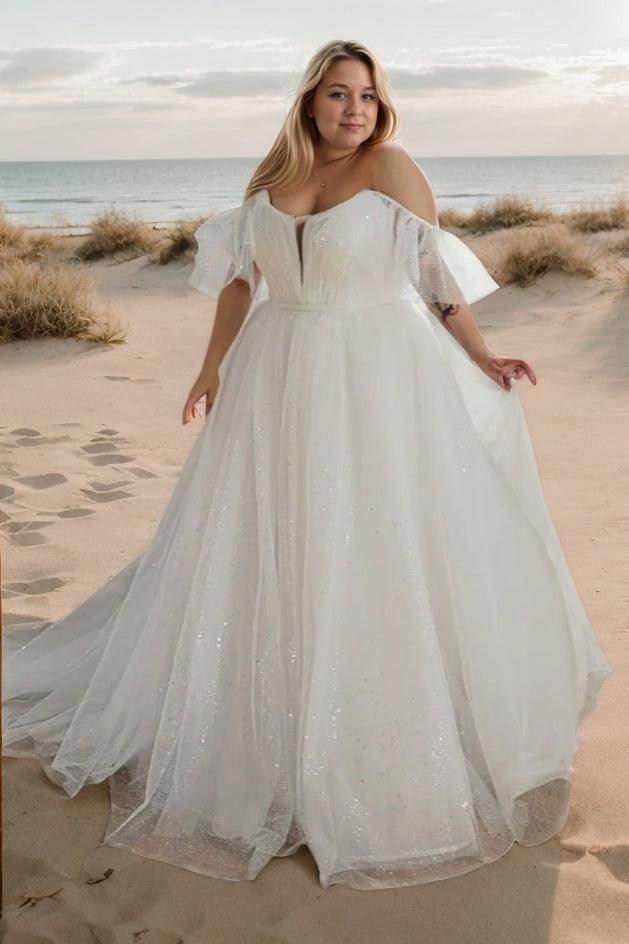 Graceful Flow Timeless Charm A Line Court Train Wedding Dresses COCOMELODY CW3486 Graceful Flow Timeless Charm A Line Court Train Wedding Dresses COCOMELODY CW3486