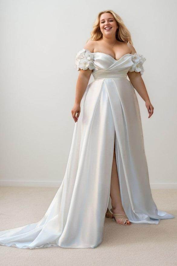 Effortless Beauty Radiant Charm Off The Shoulder Wedding Dress COCOMELODY CW3494, 25 Days / Ivory / Custom Size Effortless Beauty Radiant Charm Off The Shoulder Wedding Dress COCOMELODY CW3494, 25 Days / Ivory / Custom Size
