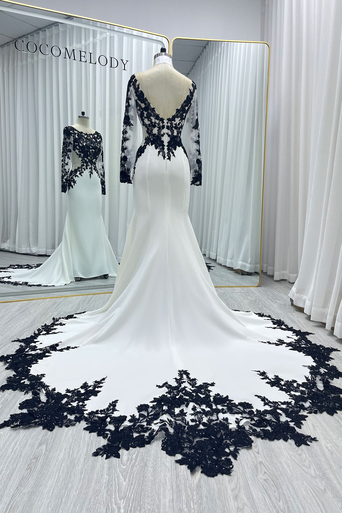Trumpet-Mermaid Chapel Train Elastic Satin Wedding Dress CW3586