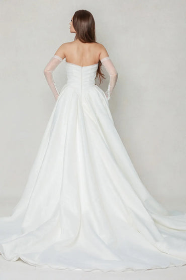 Ball Gown Chapel Train Organza Wedding Dress CW3591 - COCOMELODY