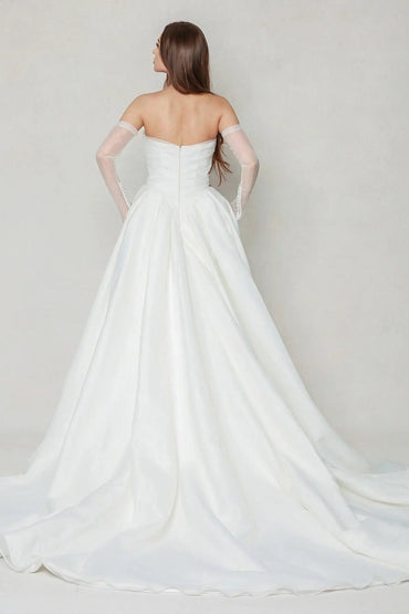 Ball Gown Chapel Train Organza Wedding Dress CW3591 - COCOMELODY