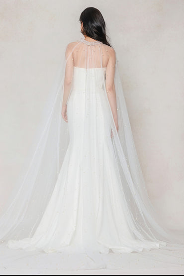 Trumpet-Mermaid Sweep-Brush Train Stretch Satin Wedding Dress CW3593