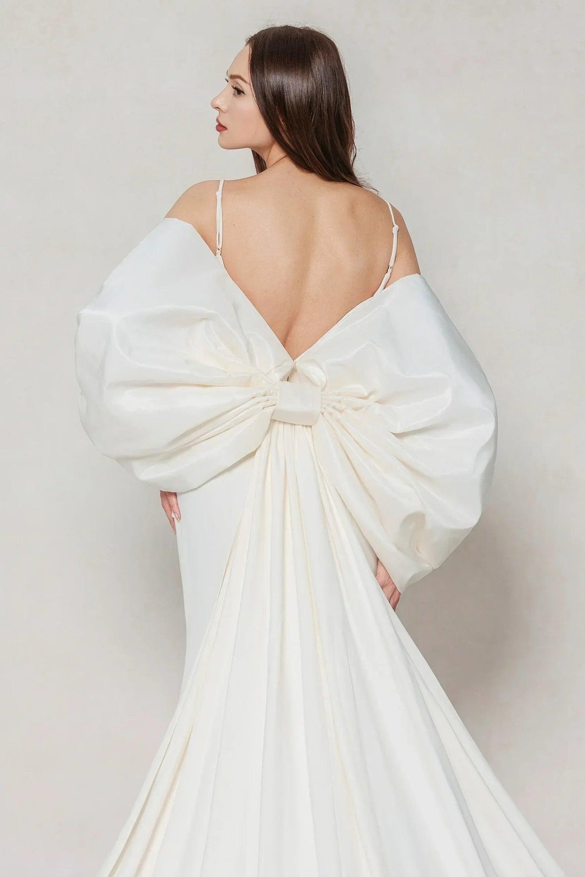Trumpet-Mermaid Sweep-Brush Train Stretch Satin Wedding Dress CW3594 - COCOMELODY
