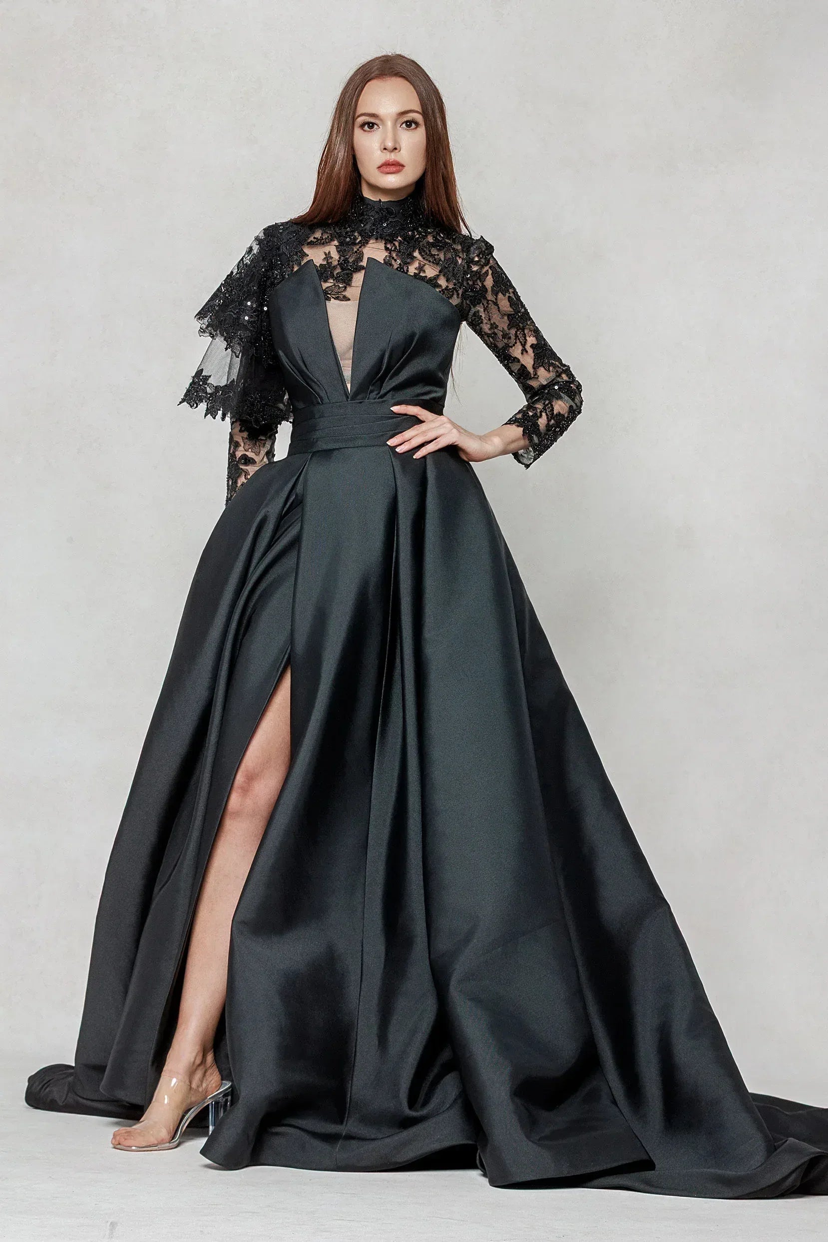 A-Line Court Train Mikado Wedding Dress Appliques Beading COCOMELODY CW3596, 45 Days / As Picture:Black/Nude / US2-UK4-EUR32 A-Line Court Train Mikado Wedding Dress Appliques Beading COCOMELODY CW3596, 45 Days / As Picture:Black/Nude / US2-UK4-EUR32