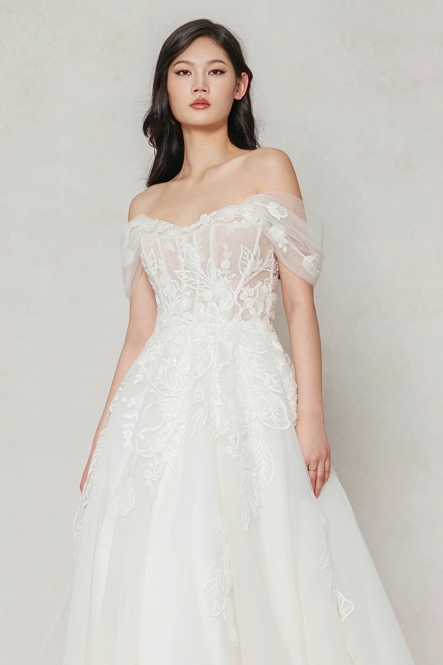 A-Line Court Train Tulle Wedding Dress CW3614 - COCOMELODY