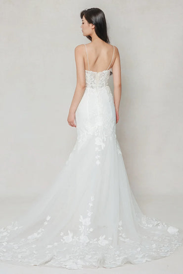 Trumpet-Mermaid Court Train Stretch Satin Wedding Dress CW3616 - COCOMELODY