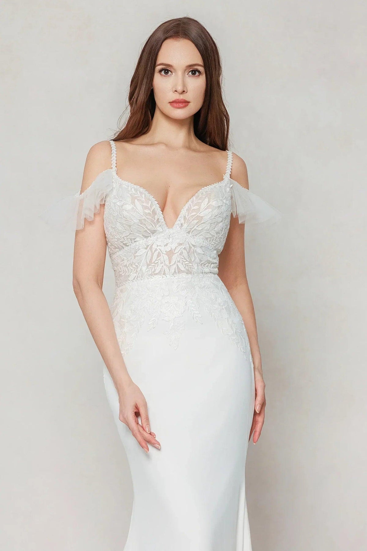 Trumpet-Mermaid Court Train Stretch Satin Wedding Dress CW3617 - COCOMELODY