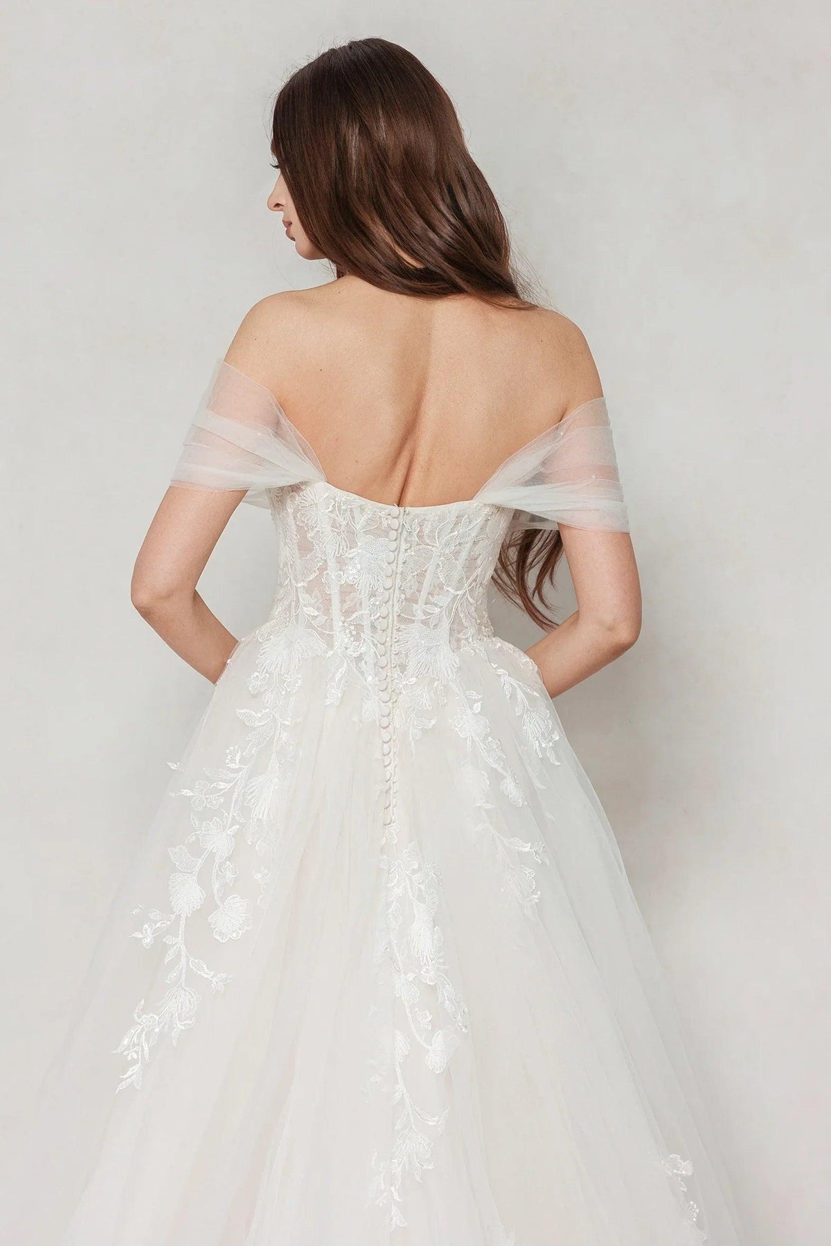 A-Line Court Train Tulle Wedding Dress CW3619 - COCOMELODY