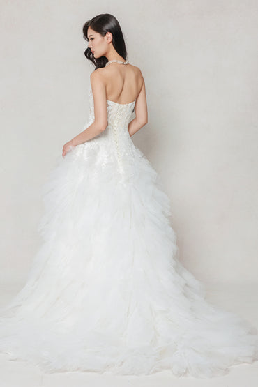 A-Line Court Train Tulle Wedding Dress CW3620