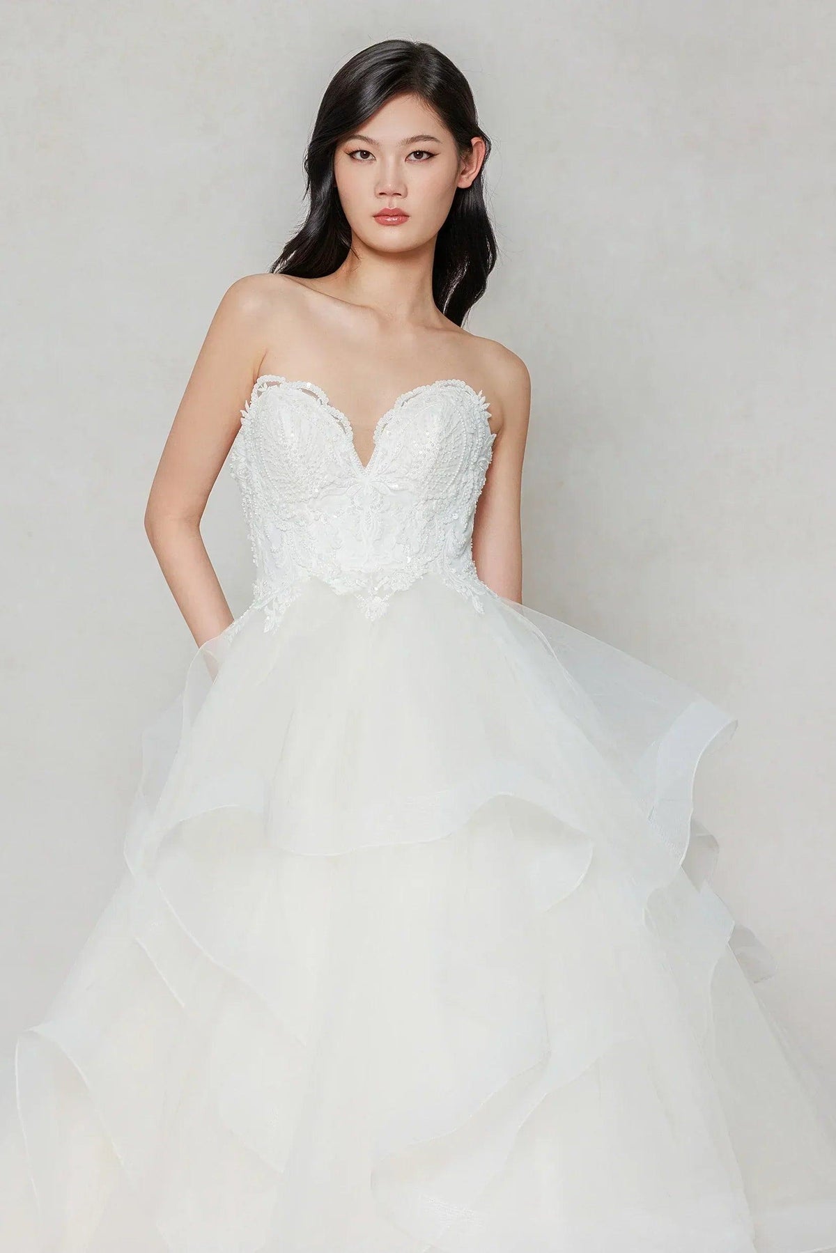 Ball Gown Sweep-Brush Train Tulle Wedding Dress CW3632 - COCOMELODY