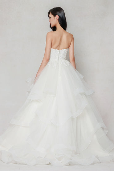Ball Gown Sweep-Brush Train Tulle Wedding Dress CW3632