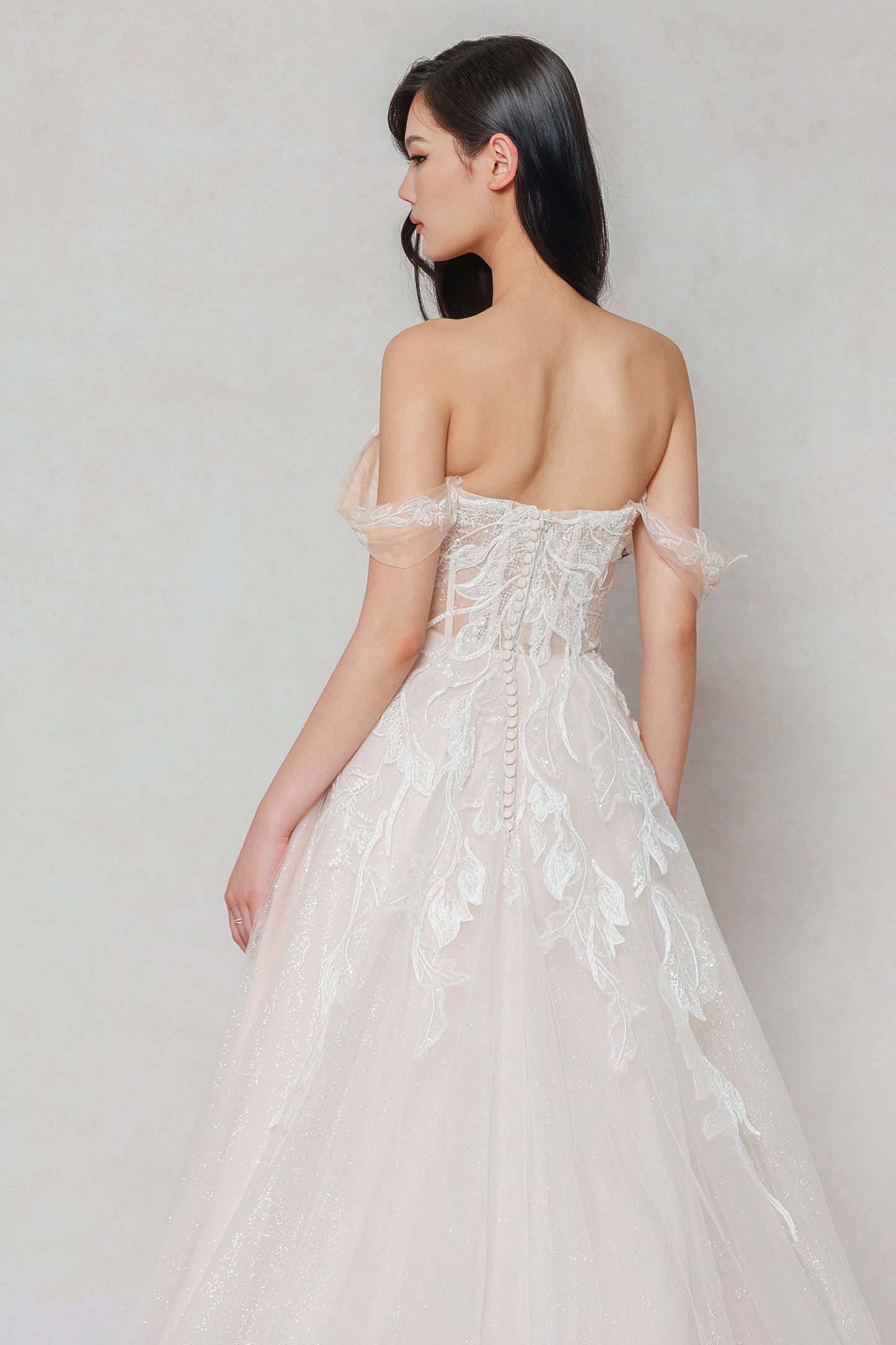 A-Line Court Train Tulle Wedding Dress CW3633
