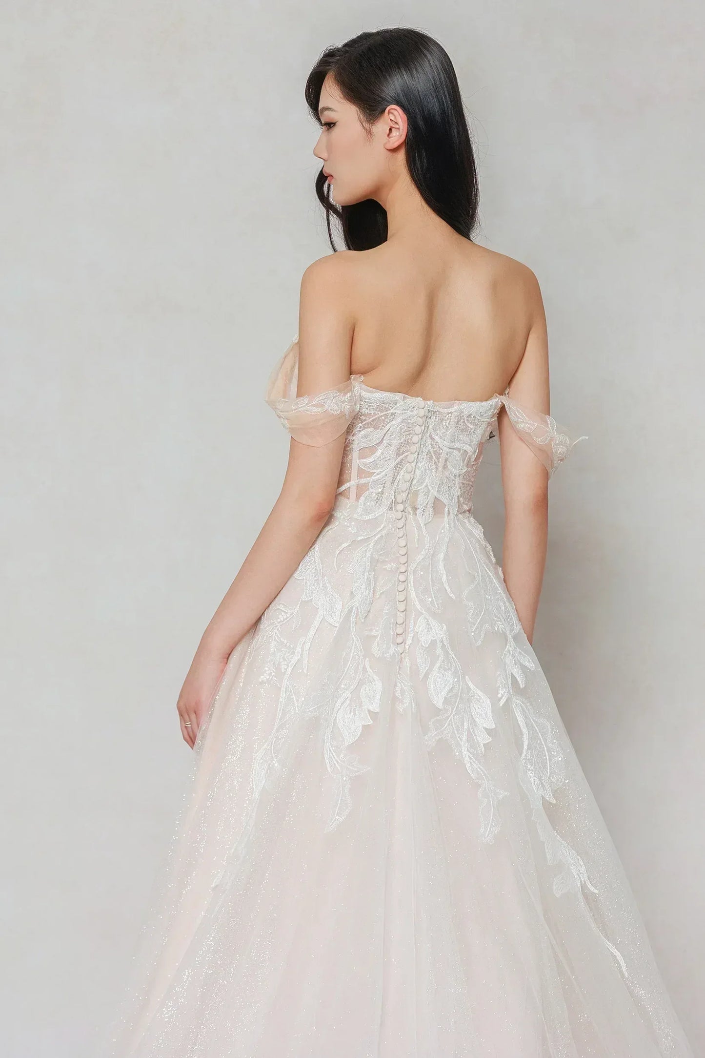 A-Line Court Train Tulle Wedding Dress CW3633 - COCOMELODY