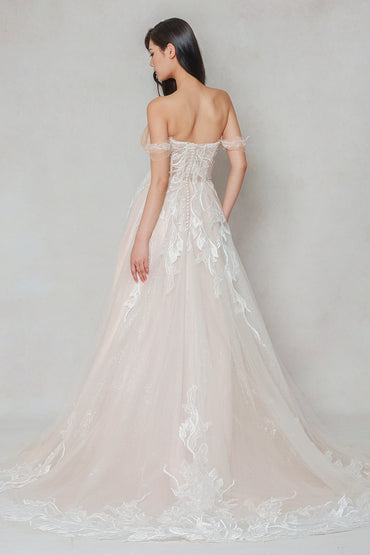 A-Line Court Train Tulle Wedding Dress CW3633