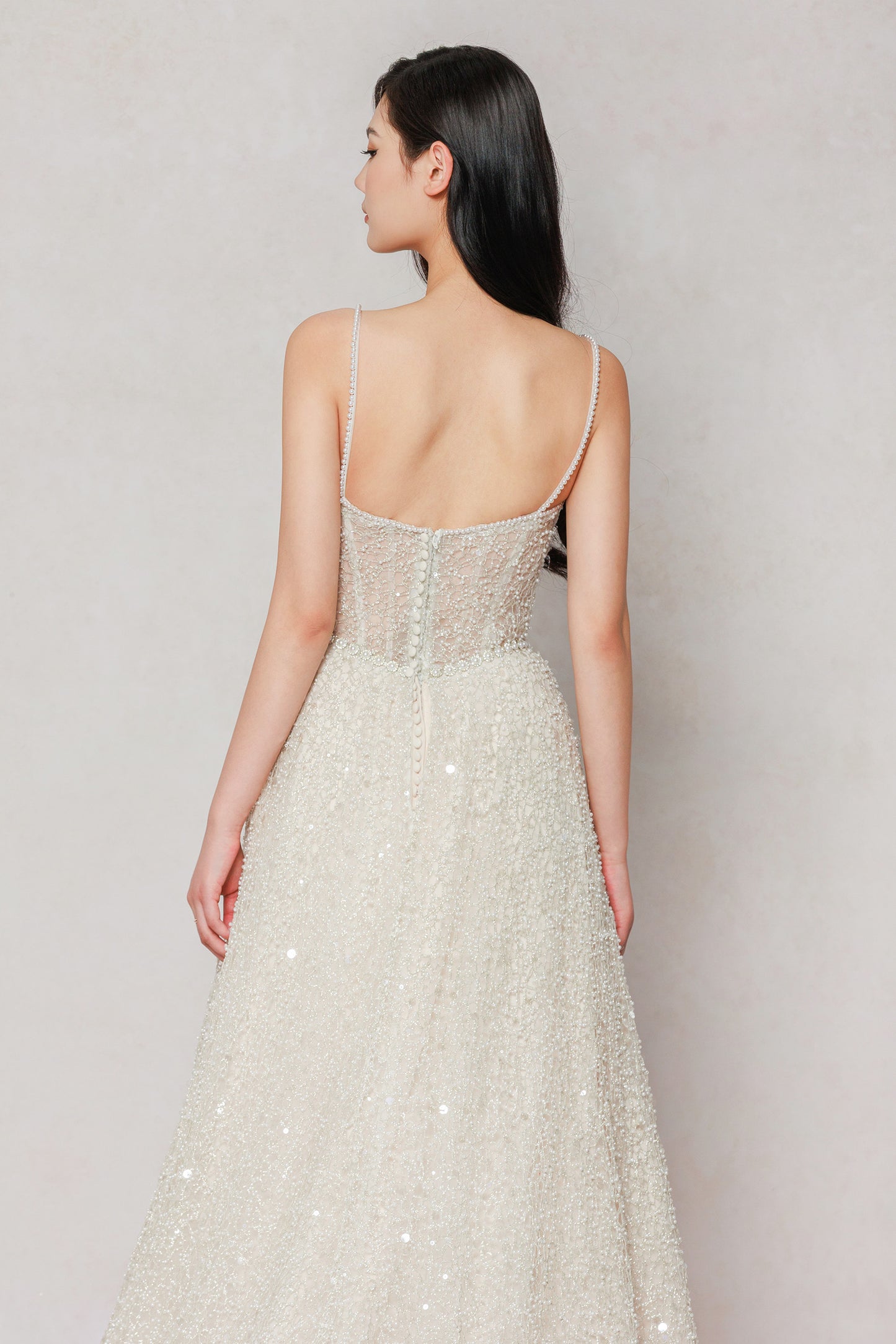 A-Line Court Train Lace Wedding Dress CW3635