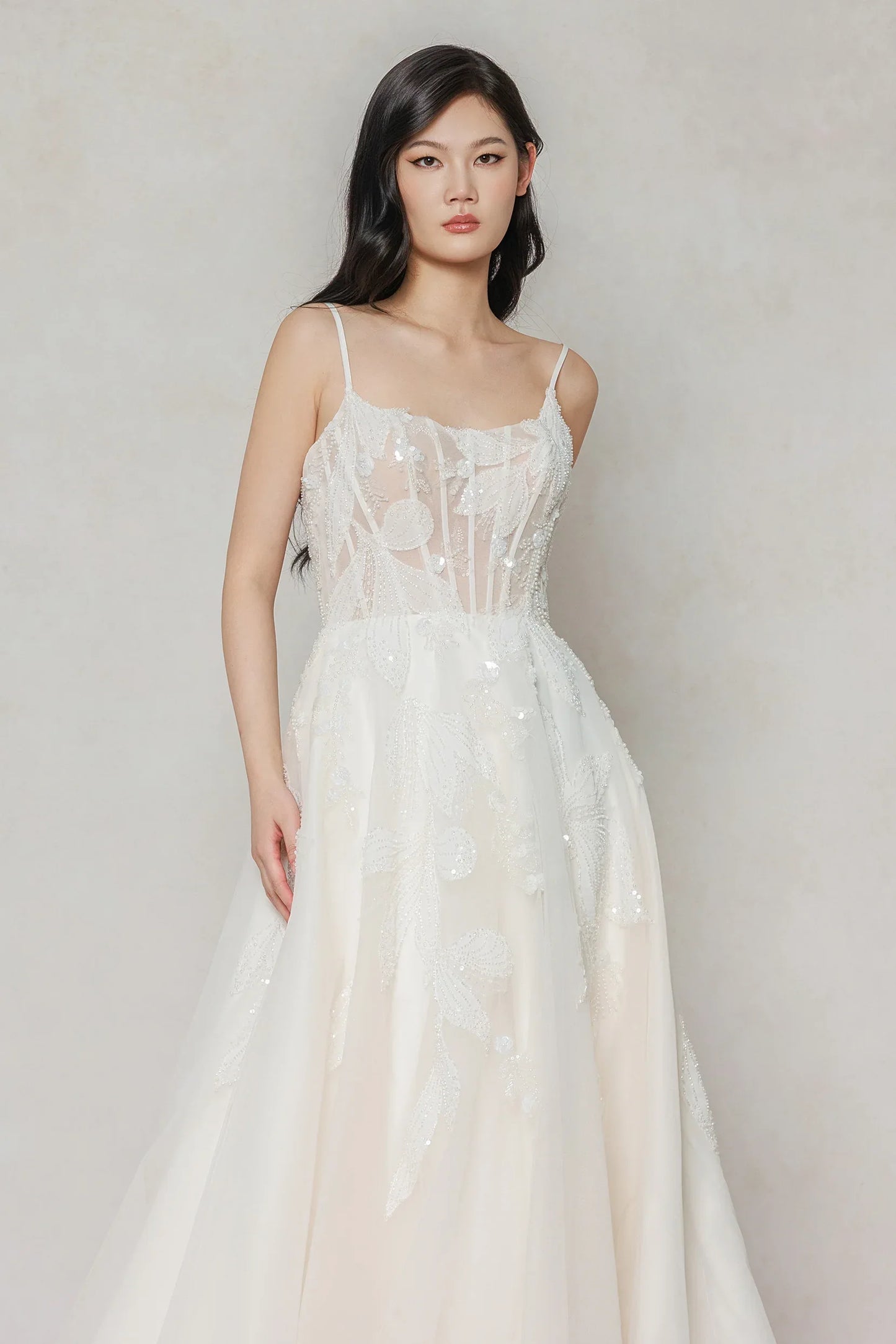 A-Line Court Train Tulle Wedding Dress CW3640 - COCOMELODY