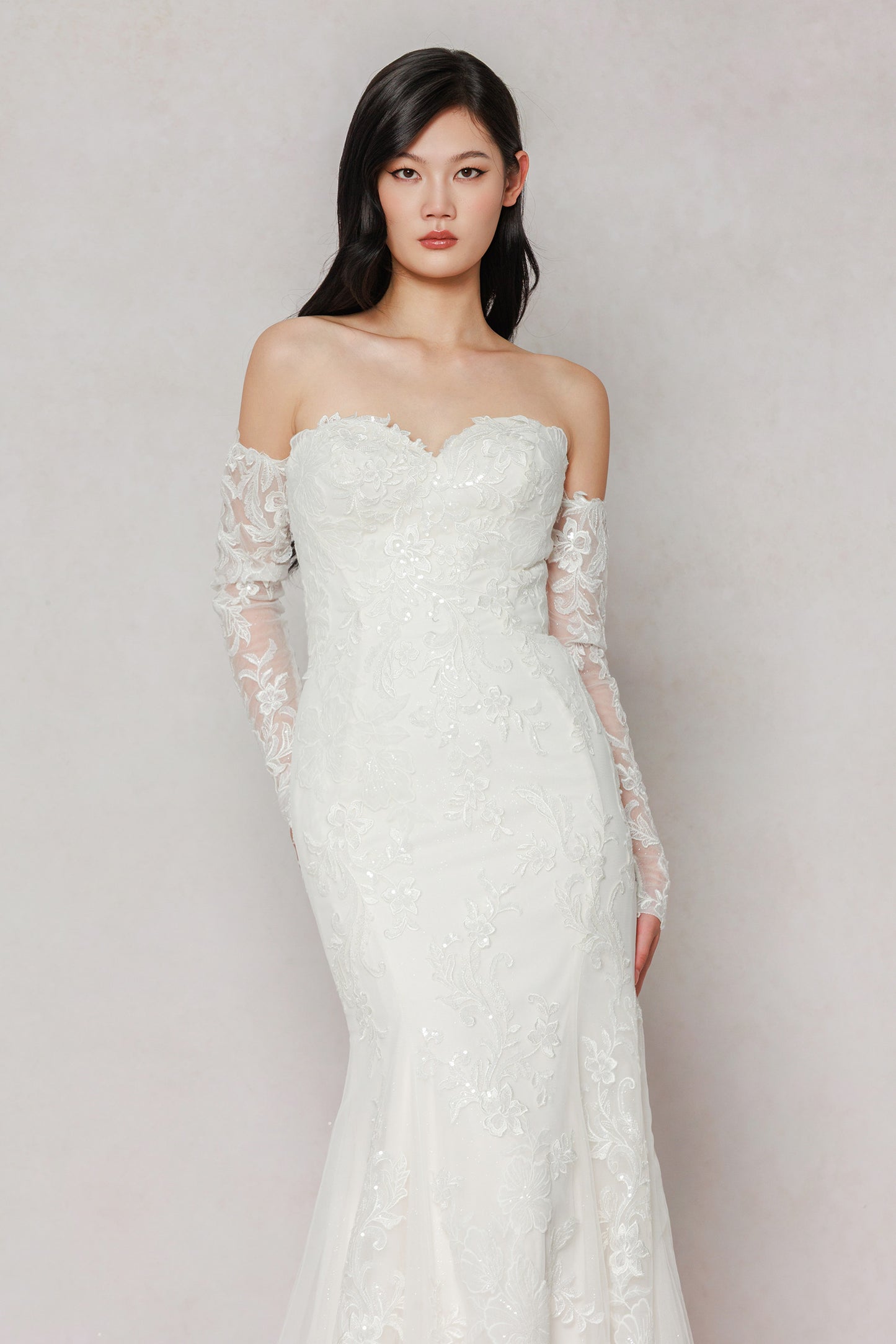 Trumpet-Mermaid Chapel Train Tulle Wedding Dress CW3641