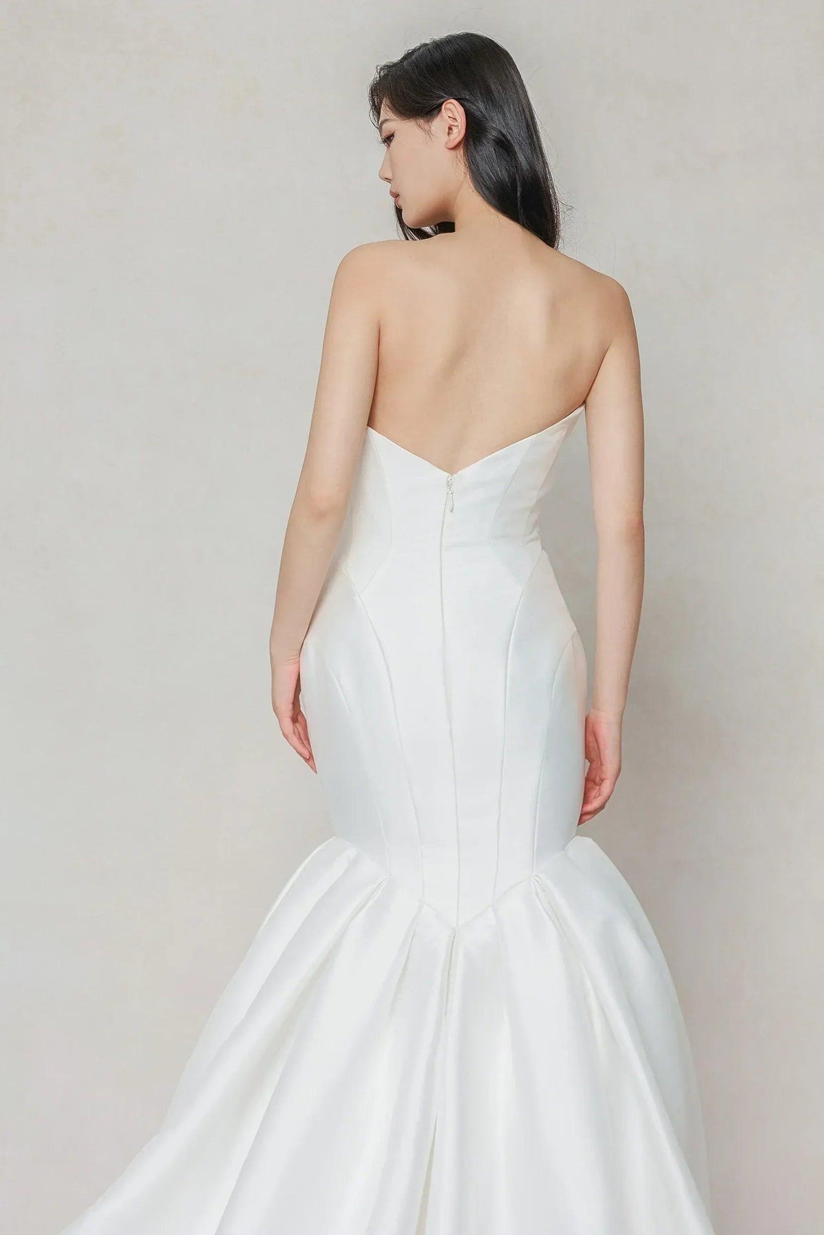 Trumpet-Mermaid Court Train Mikado Wedding Dress CW3650 - COCOMELODY