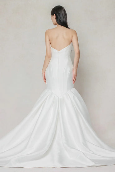 Trumpet-Mermaid Court Train Mikado Wedding Dress CW3650 - COCOMELODY