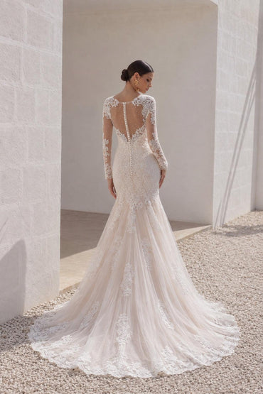 Trumpet-Mermaid Court Train Lace Wedding Dress CWXT14051 - 45 Days / As Picture:Ivory/Champagne / US0-UK2-EUR30 - COCOMELODY