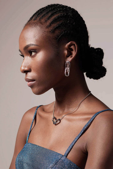 Rhodium plated Necklaces with Crystals CX0012 - COCOMELODY