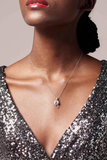 Rhodium plated Necklace Pendant CX0018 - COCOMELODY