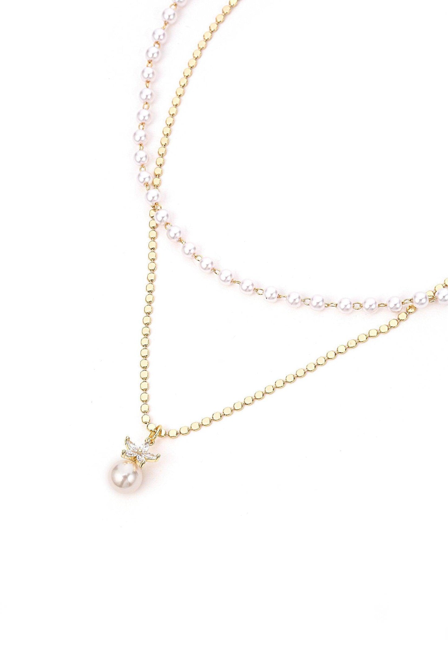 Alloy Necklaces with Imitation Pearl CX0026 - COCOMELODY