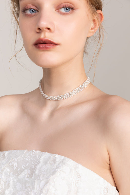Tulle Necklaces with Pearl CX0035