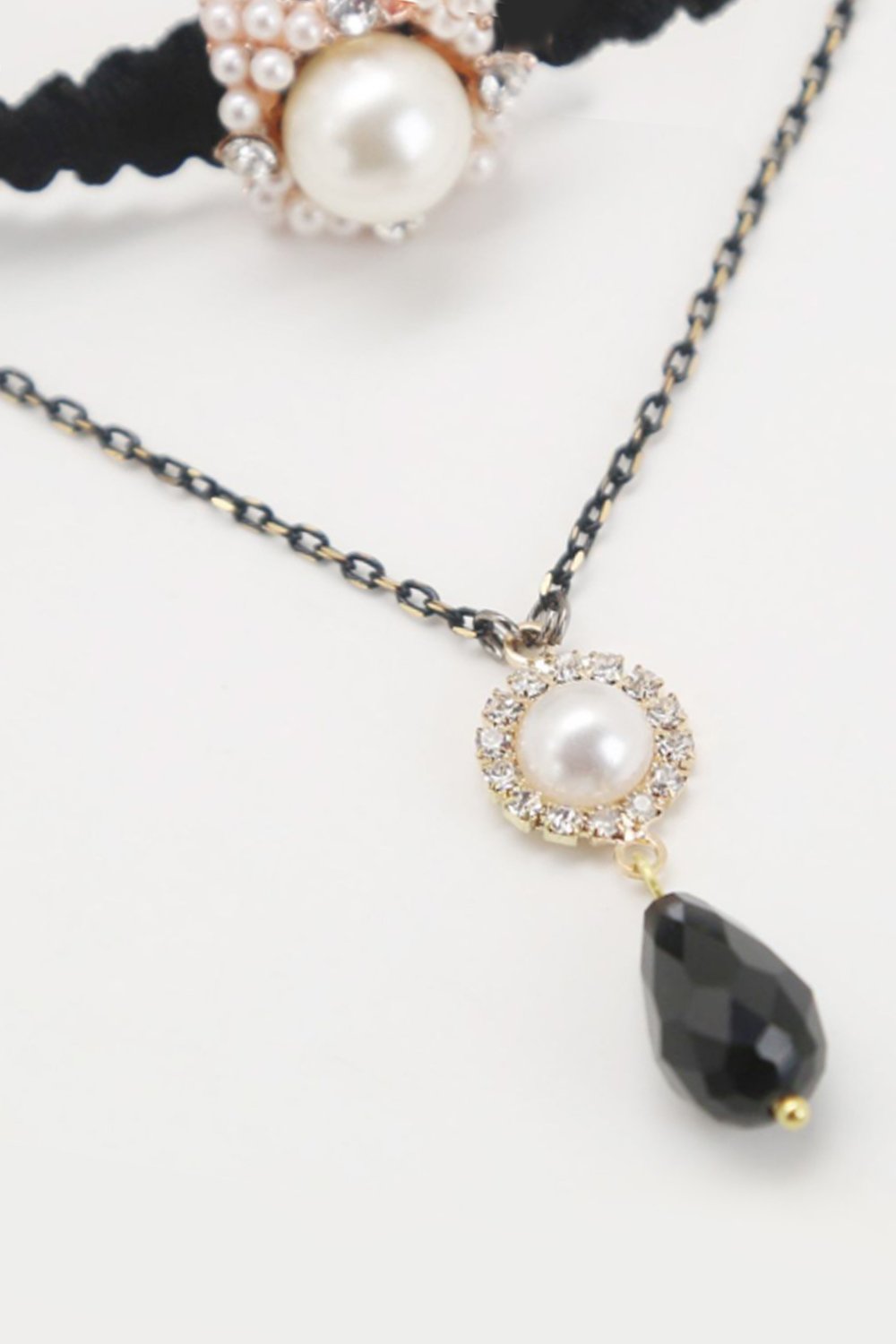 Alloy Necklaces with Pearl CX0042