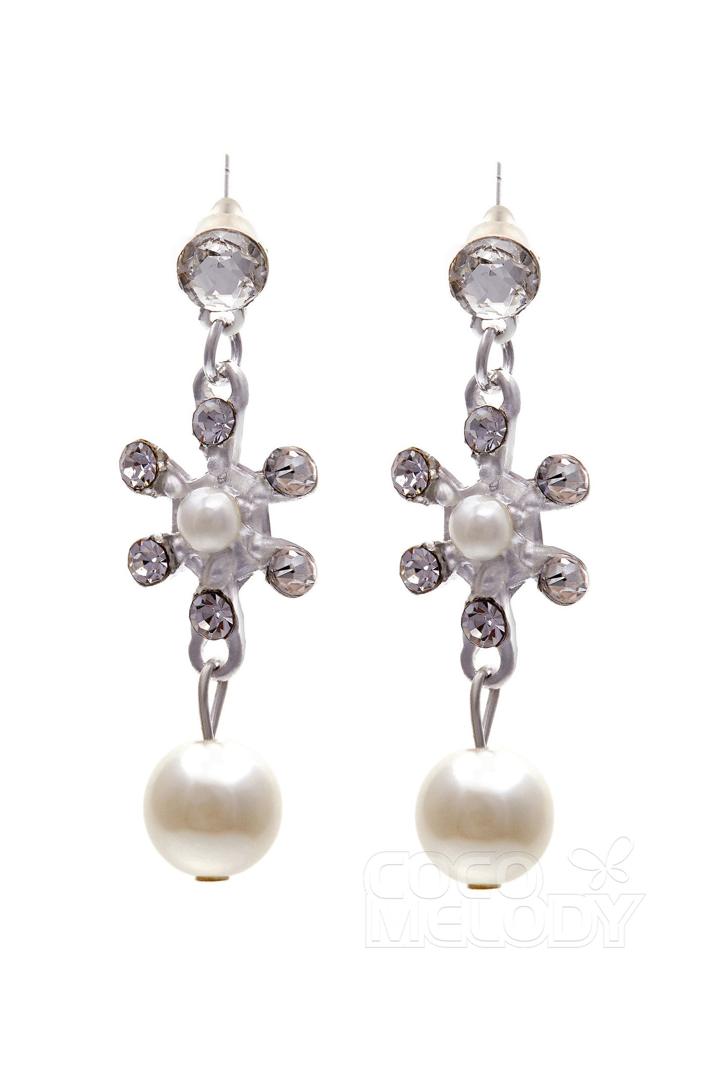 Rhinestone Pearl Wedding Necklace Earrings Jewelry CY0047