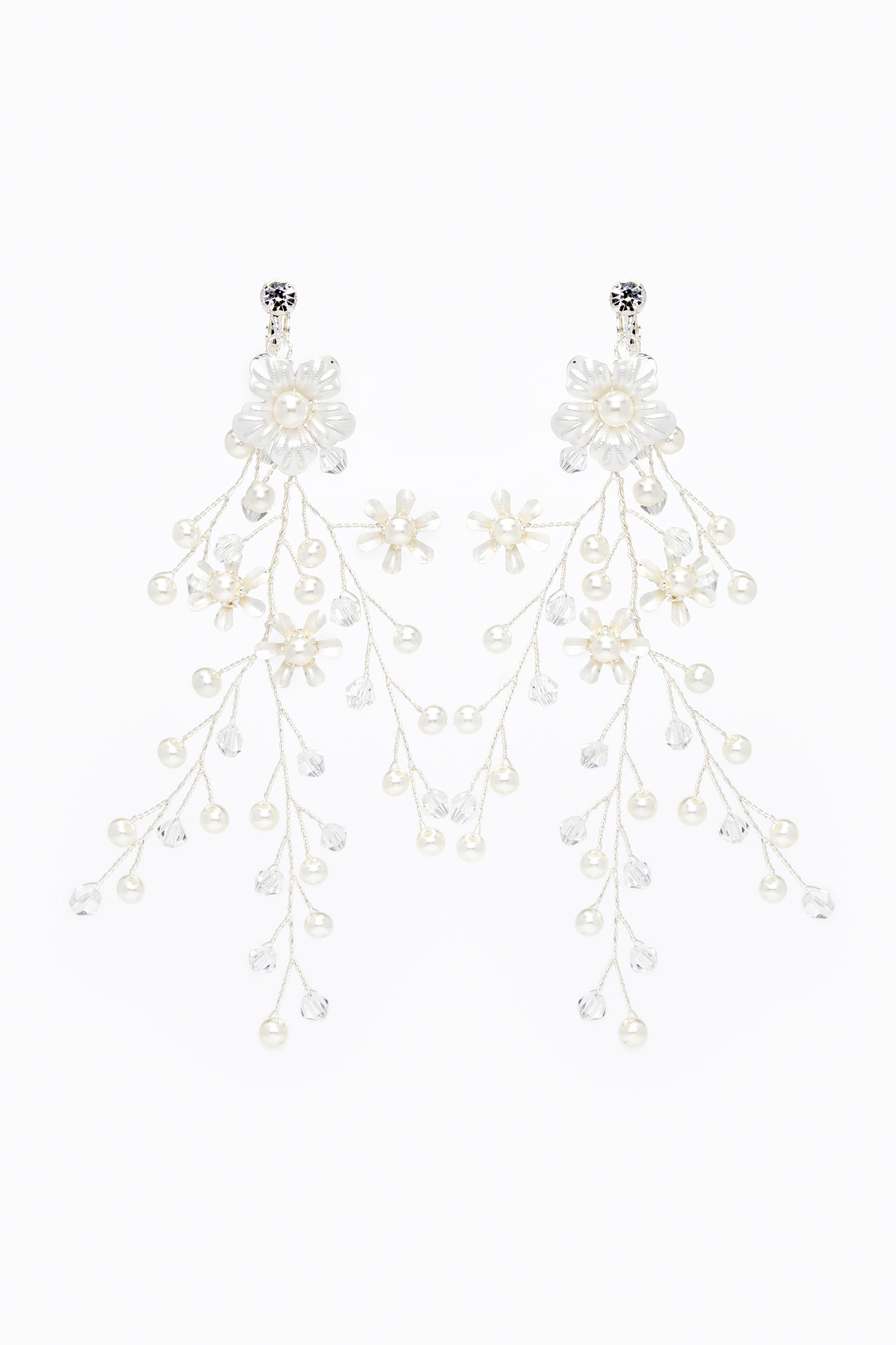 Crystals Pearl Headpiece Earrings Jewelry CY0055