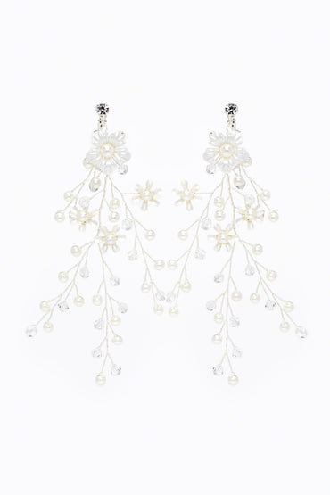 Crystals Pearl Headpiece Earrings Jewelry CY0055