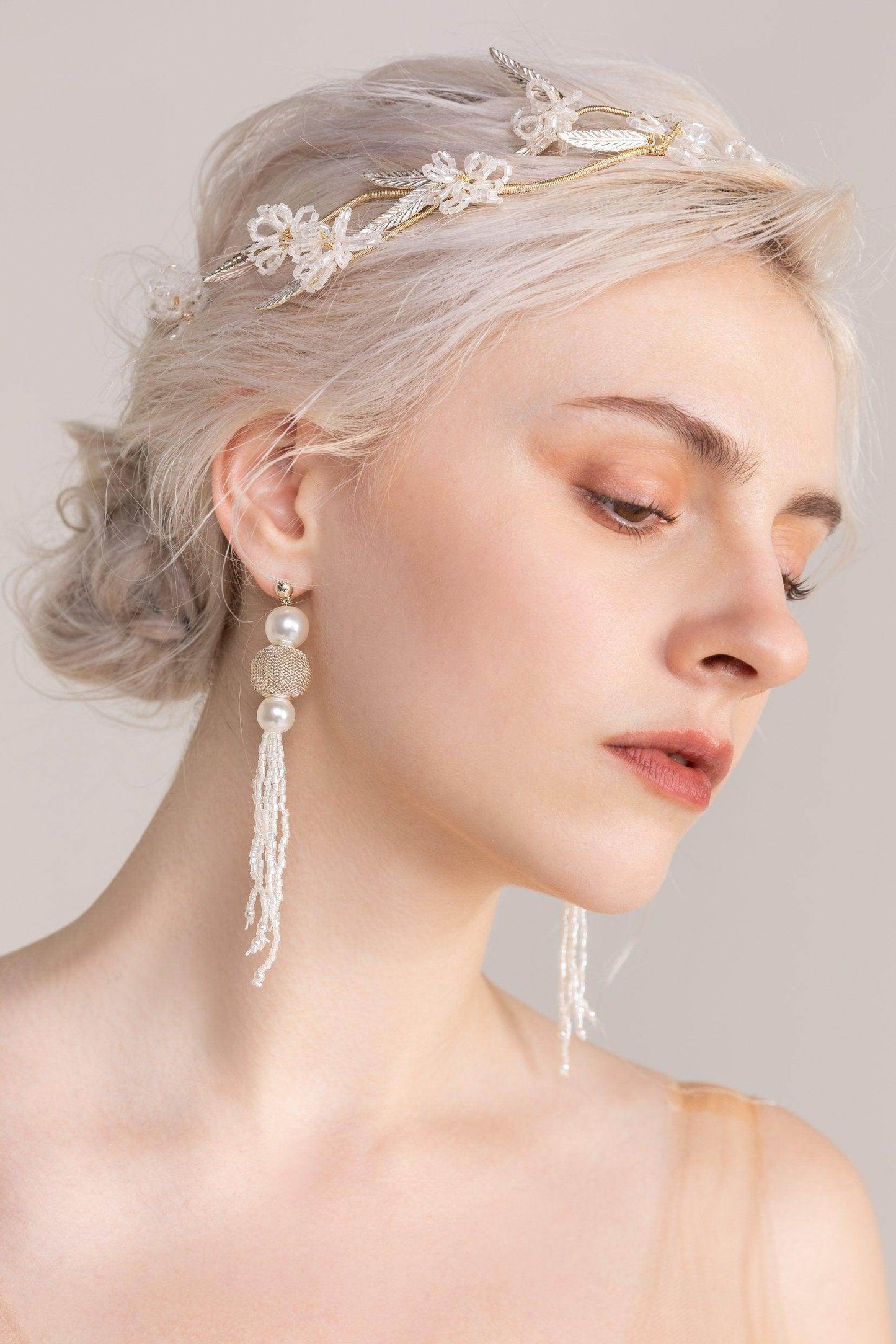 Beading Headpiece Earrings Jewelry CY0056 - COCOMELODY