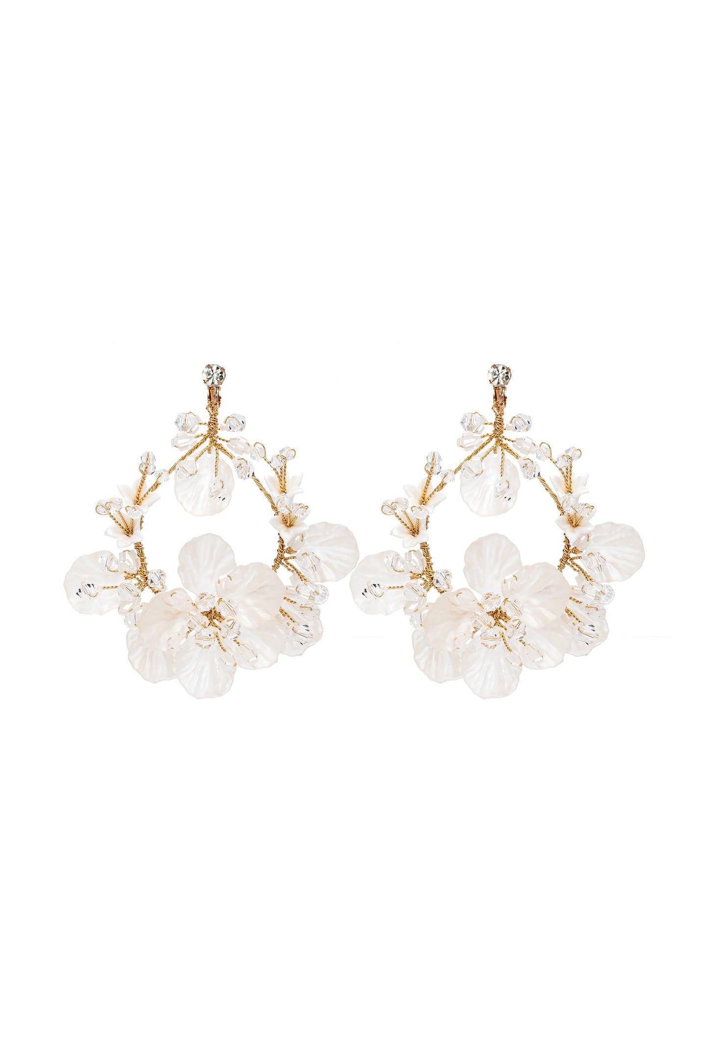 Crystals Flower Headpiece Earrings Jewelry CY0057