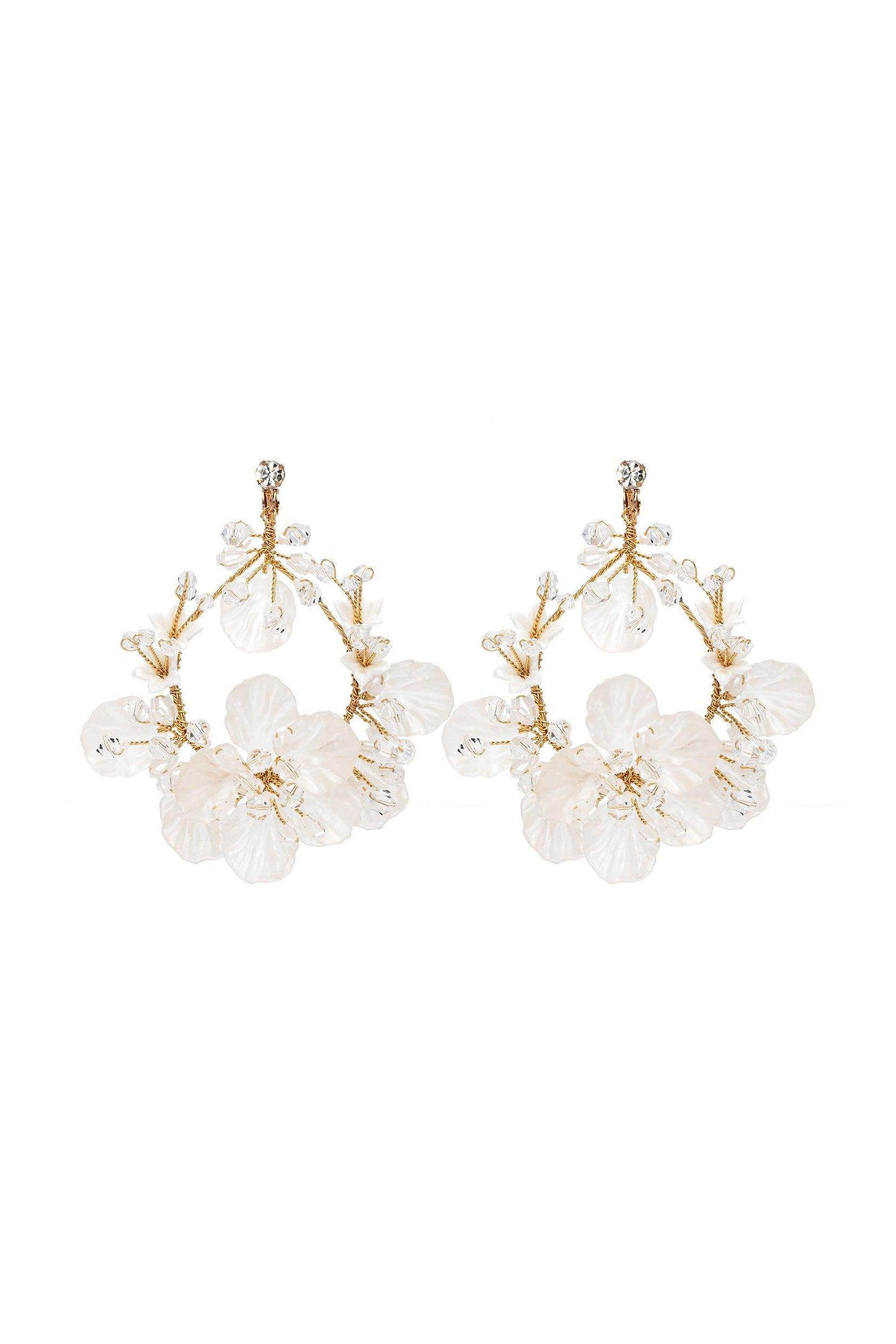 Crystals Flower Headpiece Earrings Jewelry CY0057 - COCOMELODY