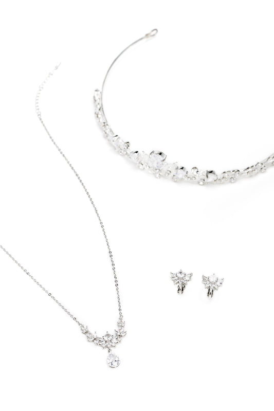 Crystals Tiara Necklace Earrings Jewelry CY0066