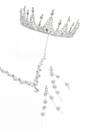 Crystals Tiara Necklace Earrings Jewelry CY0067 - COCOMELODY