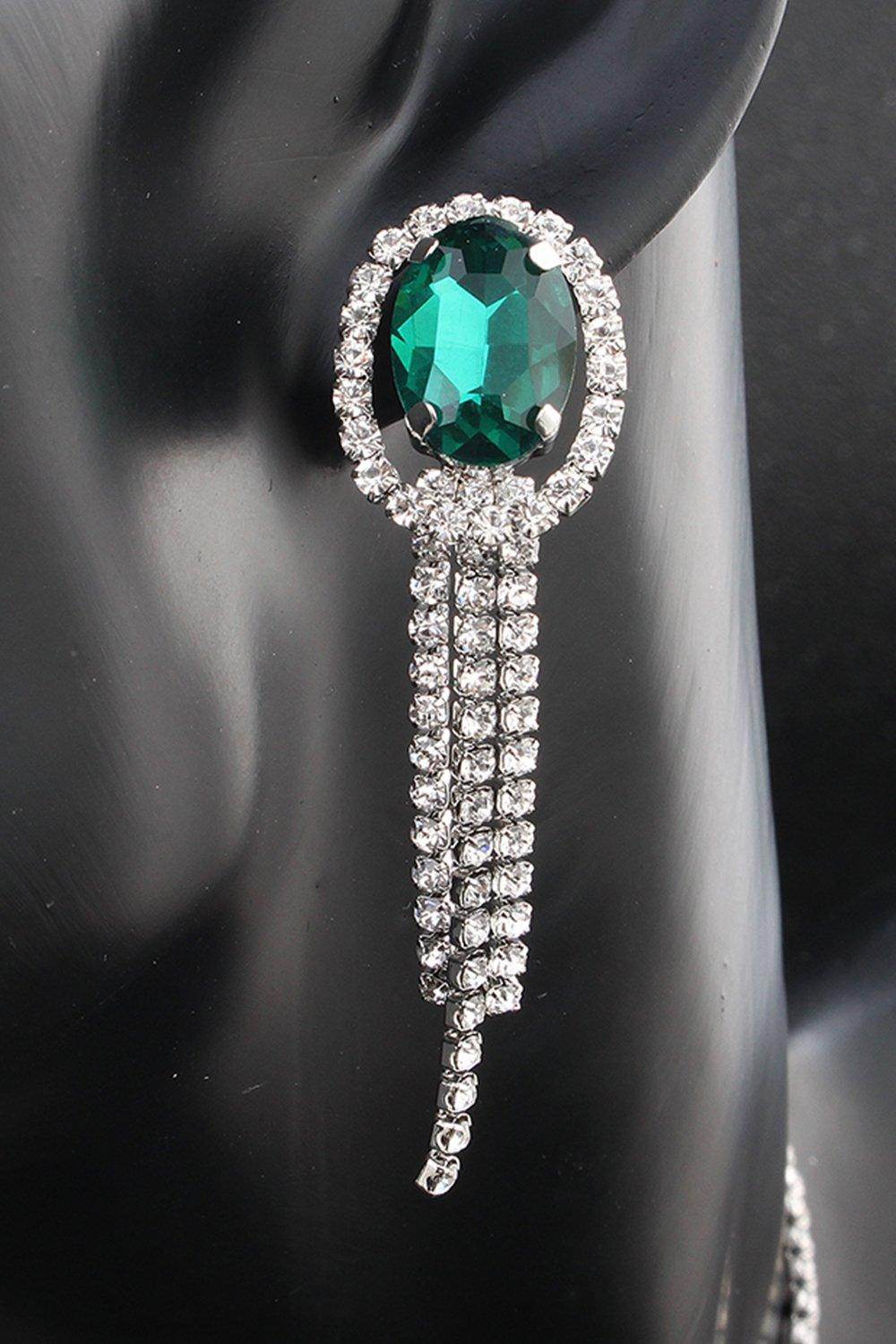 Alloy Rhinestone Necklace Earrings Jewelry CY0070 - COCOMELODY