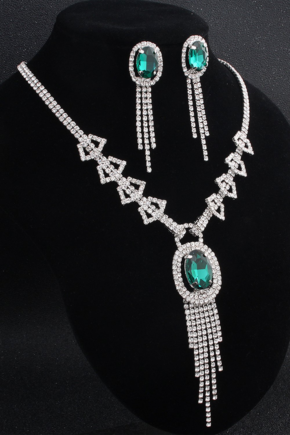 Alloy Rhinestone Necklace Earrings Jewelry CY0070