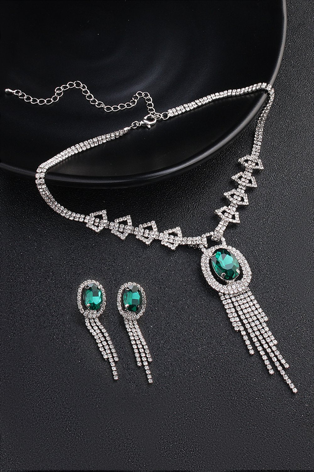 Alloy Rhinestone Necklace Earrings Jewelry CY0070