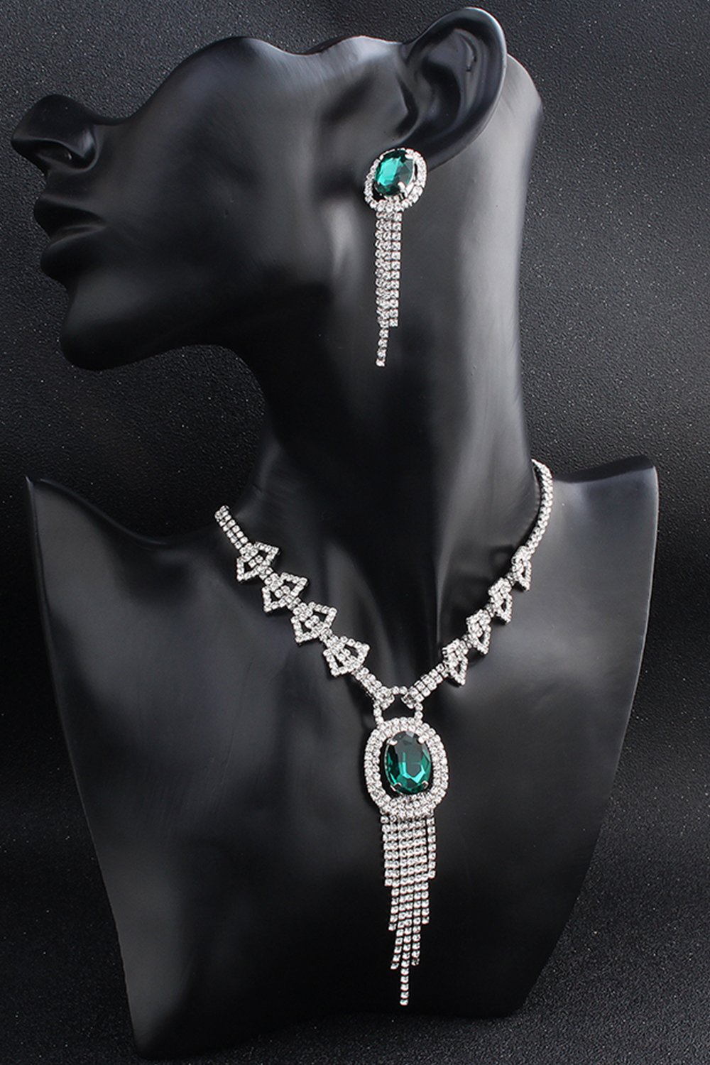 Alloy Rhinestone Necklace Earrings Jewelry CY0070