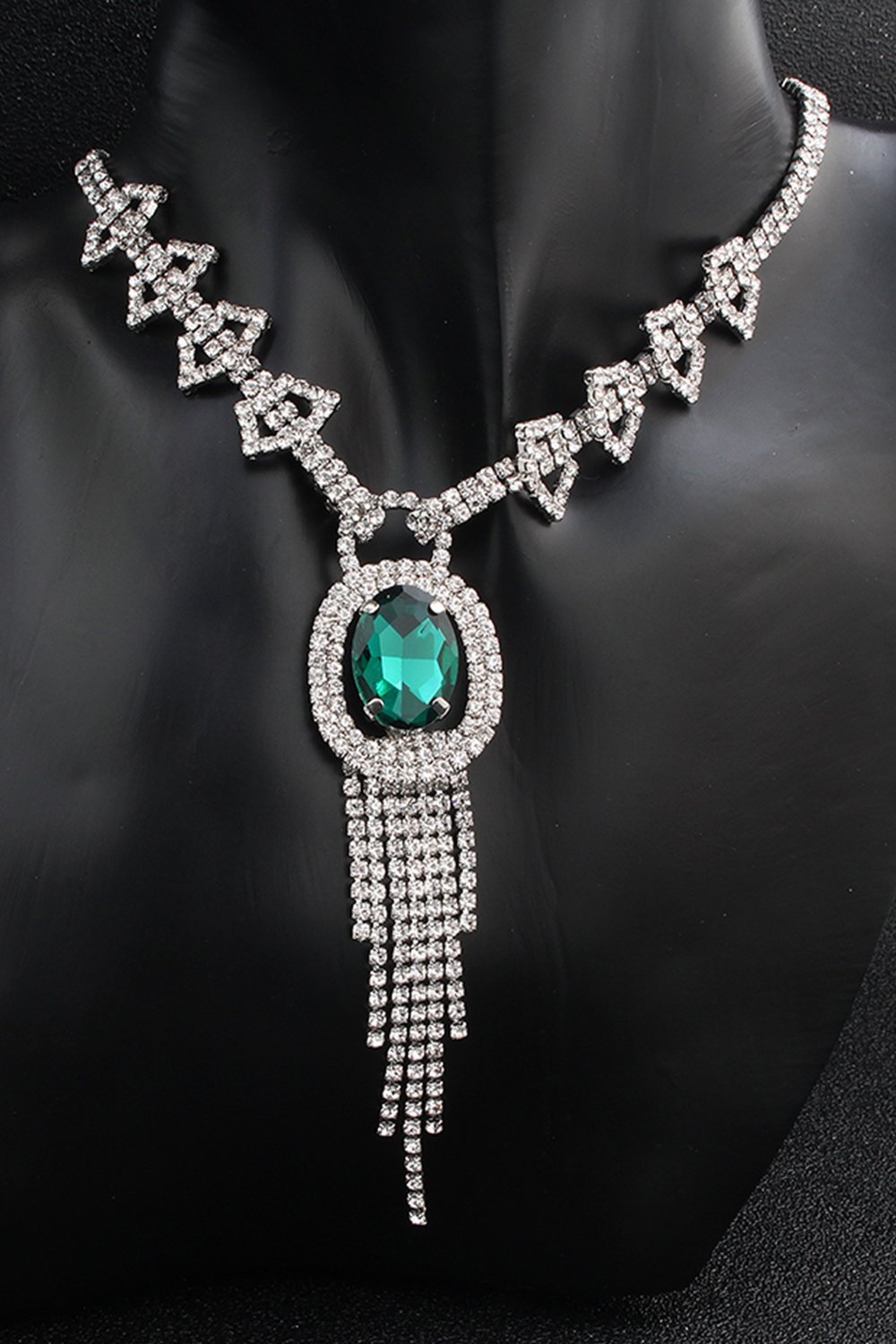 Alloy Rhinestone Necklace Earrings Jewelry CY0070