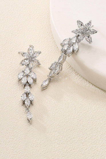 Brass Zircon Necklace Earrings Jewelry CY0082 - COCOMELODY