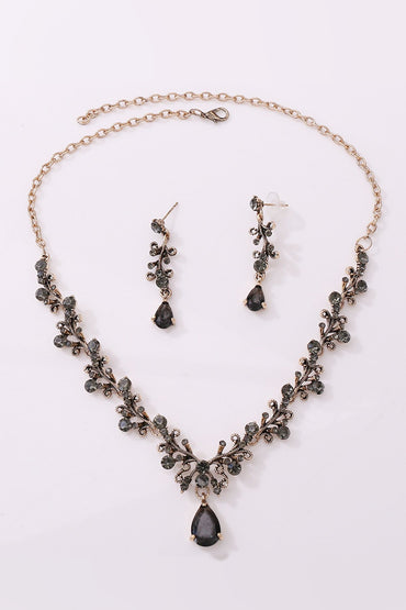 Alloy Rhinestone Necklace Earrings Jewelry CY0095