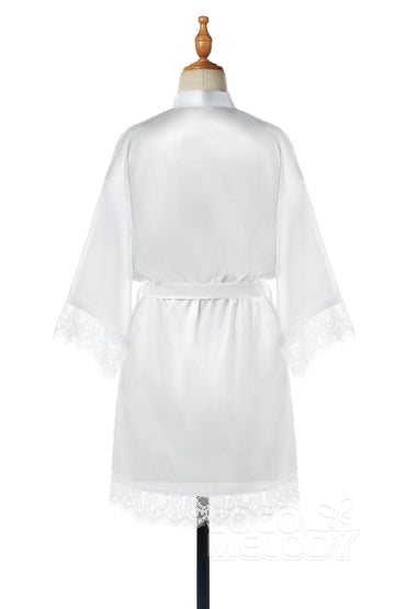 Short Silk-Like and Lace Robes CZ0210